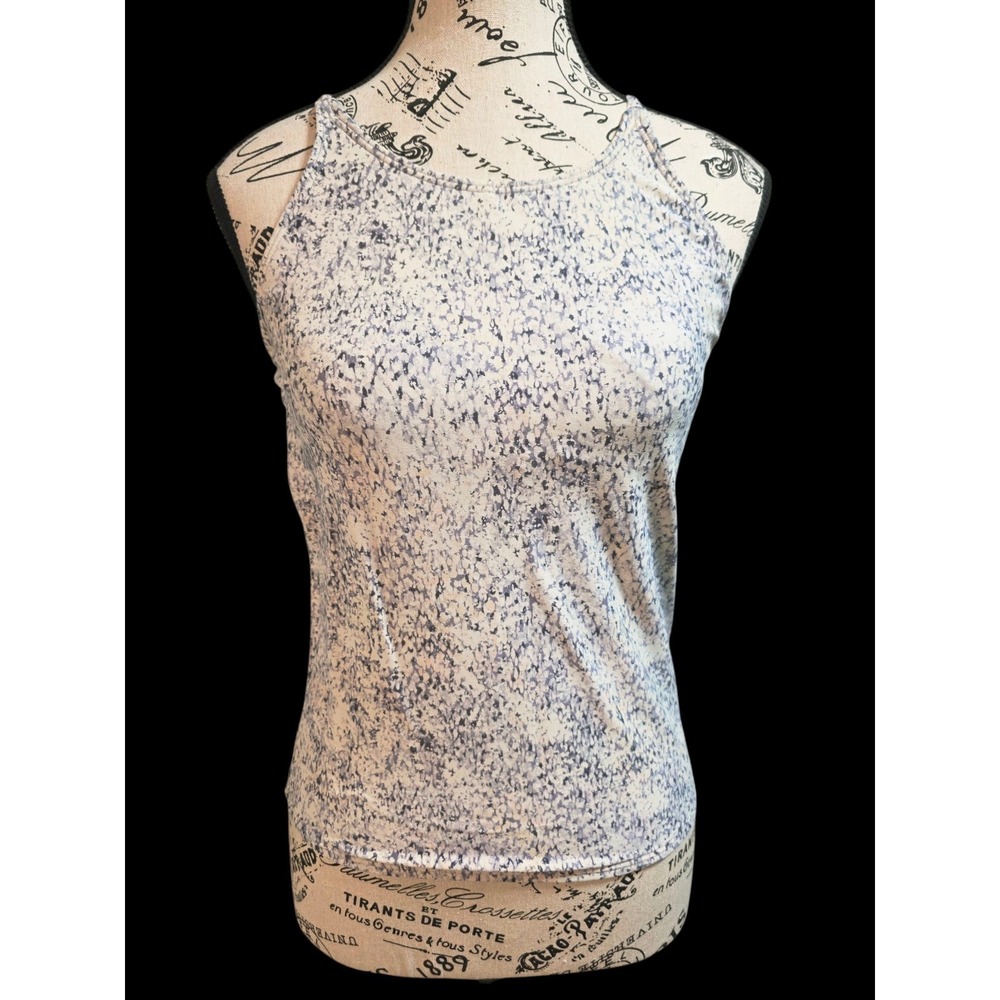 Athleta Girl XXL 16 Ready Set Racerback‎ Tank High Neck Abstract Lavender Grey